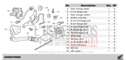 KIT,DCT PEDAL SHIFT CRF1100DR de 2024